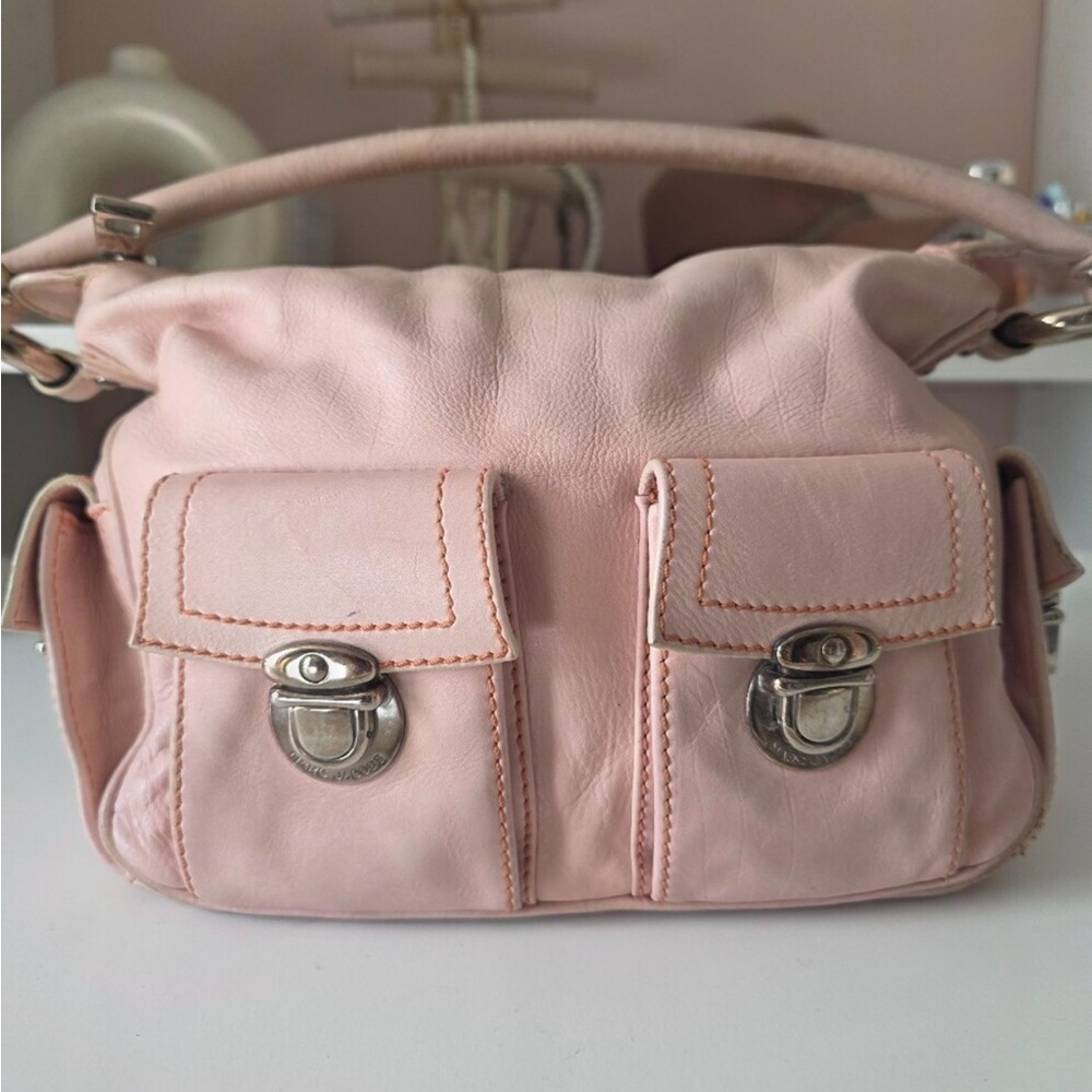 Marc Jacobs ‘Blake’ Leather Shoulder Bag Blush Pink Multi Pocket Hobo